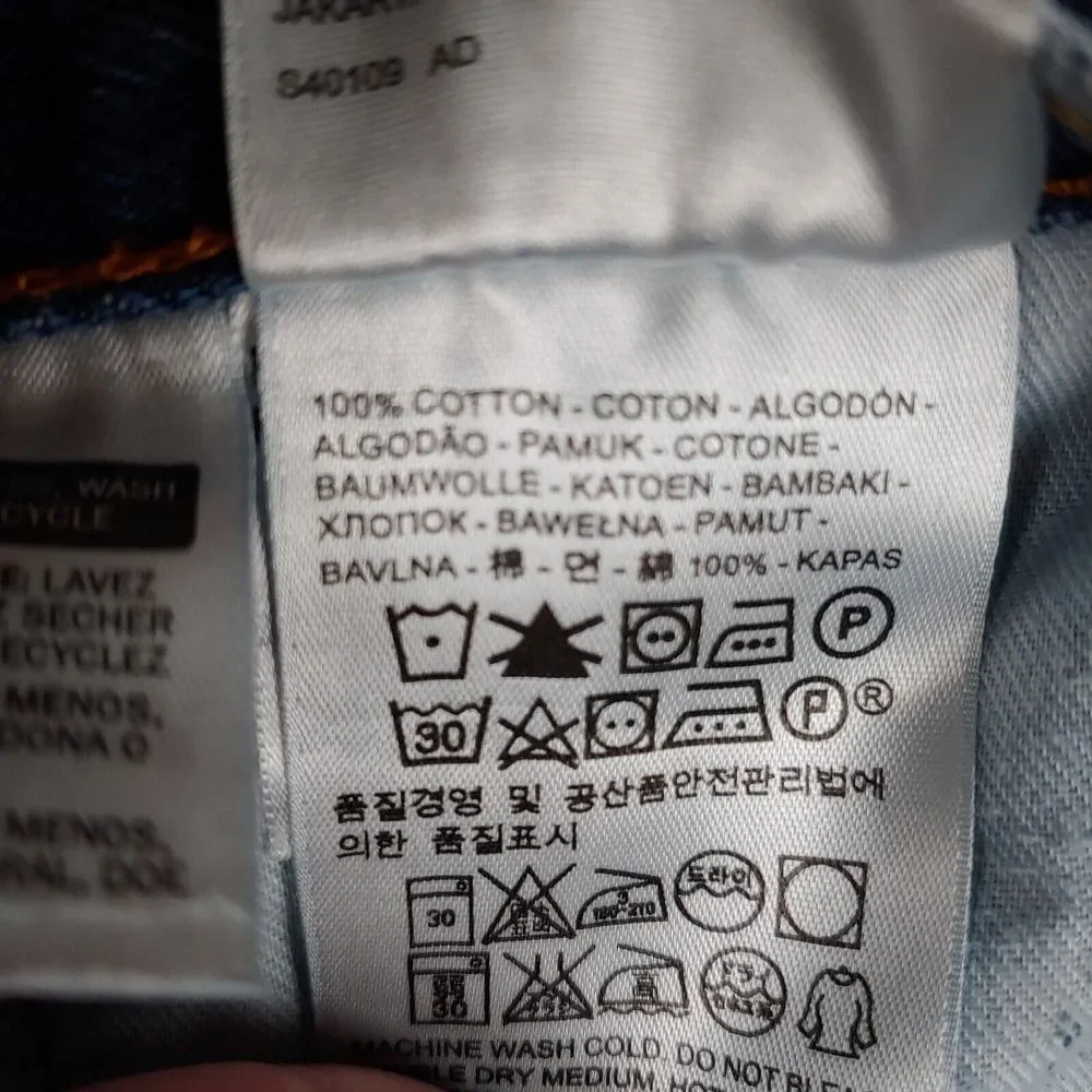 Levis 505 Jeans Mens 37x30.5 (Tagged 38x32) Blue Regular‎ Fit Straight Leg Denim